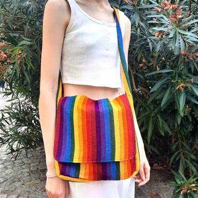 Besace avayo arc en ciel