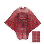 Poncho de pluie pliable recycl rouge cossais