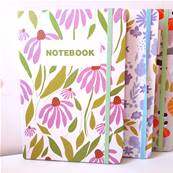 Carnet de poche fleurs roses 9x14cm