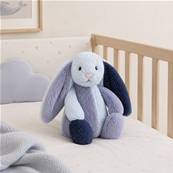 Peluche Jellycat lapin patchwork bleu puddlesea bunny original