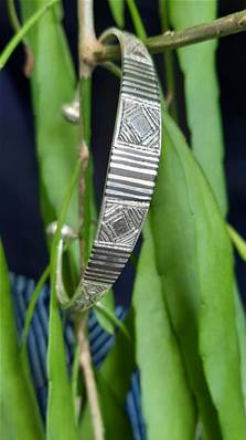 Bracelet touareg argent liserés d'ébène Homme/Femme