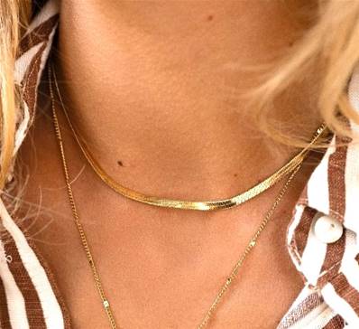 Collier "Essentiel Doré" - Collier Simple en Maille Dorée