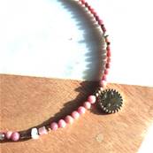 Collier "Rosée de Rhodonite" - Perles de Rhodonite