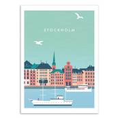 Affiche Stockholm Suède 30x40cm Katinka Reinke