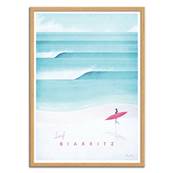 Affiche Surf Biarritz France 30x40cm Henry Rivers