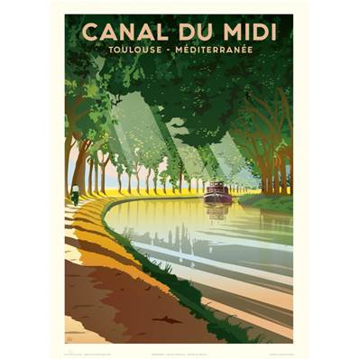 Affiche Toulouse Canal du Midi 50x70cm Fricker