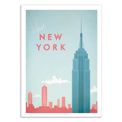 Affiche visit New York USA 30x40cm Henry Rivers