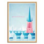 Affiche visit Stockholm Suède 30x40cm Henry Rivers