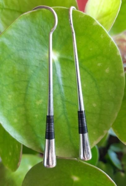 Boucles d'oreilles longues Touareg argent ébène Tala 9019