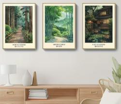 Affiche Allée Bambou japonais 30cm x 40 cm