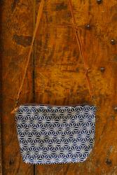 Sac à main petit format en coton motif japonais Asanoha