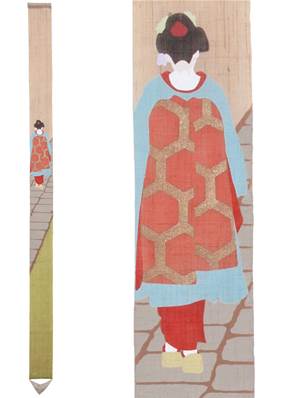 Tenture japonaise traditionnelle Maiko 170 cm