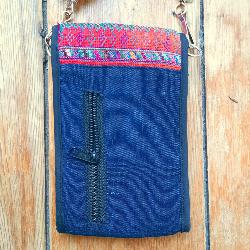 Pochette artisanale rouge du Guatemala - Bandoulière ethnique