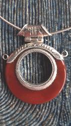 Collier touareg argent Cornaline et argent