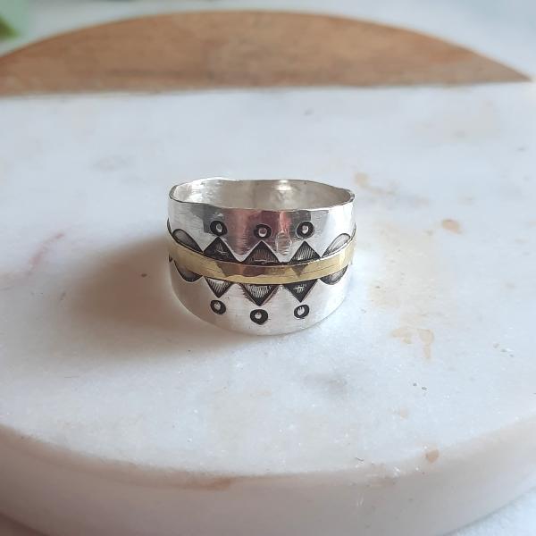 Bague Touareg Argent et Laiton Artisanale – Taille 57 2006