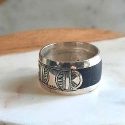 Bague Touareg Argent Ethnique Artisanale – Taille 64  Nanif 6001