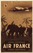 Affiche vintage d�co de collection Air France Afrique El�phant AEF AOF 50x70cm