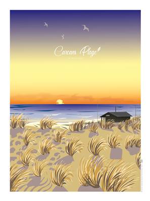 Affiche Carcans plage Sud Plume37 30x40cm