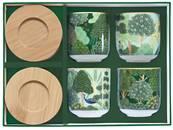 Coffret 4 tasses Porcelaine 11cl Forêt