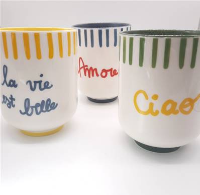 Set 4 tasses géantes Dolce vita 50cl 12cm