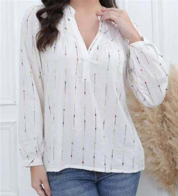 Blouse à rayures multicolores en viscose