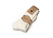Chaussettes double Laine et Alpaga beige et crème 35-38