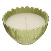 Bougie parfumée Fleur de Rose verte en verre décoratif