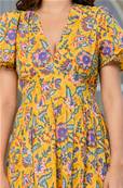 Robe longue fleurie bohème artisanale Safran