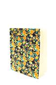 Carnet en papier japonais fleurs japonaises oranges et bleues 120 pages