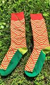 Chaussettes Motif japonais vague rouge SEIGAIHA 