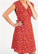 Robe courte cache coeur femme PETALES, Orange fushia