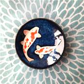 Coupelle japonaise carpe Koi 9,9cm x1,5 cm