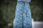Jupe portefeuille en coton blockprint indien