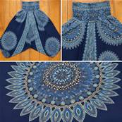 Sarouel mandala teintes de bleu