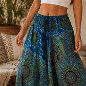 Sarouel mandala bleu vert rouge
