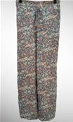 Pantalon en soie ceinture élastique avec son lacet pompon gris bleu