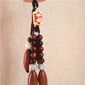 Bouddha Porte Bonheur perles bois