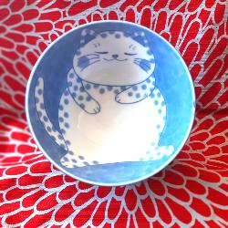 Bol japonais chat bleu 11,5X6cm