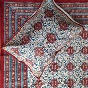 Tenture indienne block print 270x225 cm – Rouge et ocre