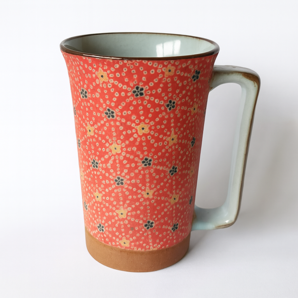 Mug japonais Hanashibori rouge mat 8,7X13cm