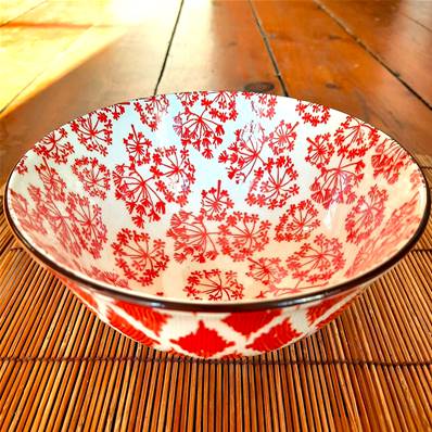 Bol Fleurs des vents rouges “Shanghai” 16cm
