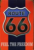 Plaque mtal 20x30 vintage cusson "ROUTE 66".