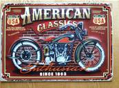 Plaque métal 28x40 vintage AMERICAN CLASSIC MOTO.