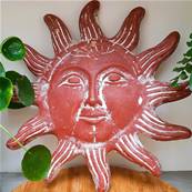 Soleil en terre cuite artisanat mexicain diam 30cm