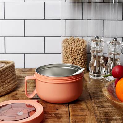 Lunch Box ronde en inox double paroi 75cl – Couleur orange