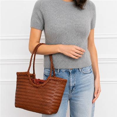 Sac tresse luxe camel