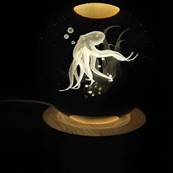 Lampe boule en verrre lumineuse octopus