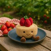Peluche Jellycat Tartelette fraise - Fleurette tarte aux fraises