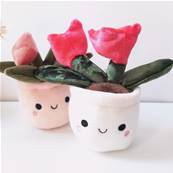 Peluche plante fleurie fluo