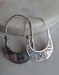 Boucles d'oreilles Touareg  argent demi lune 43001